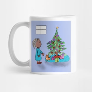 Holiday Child and Kitty Mug
